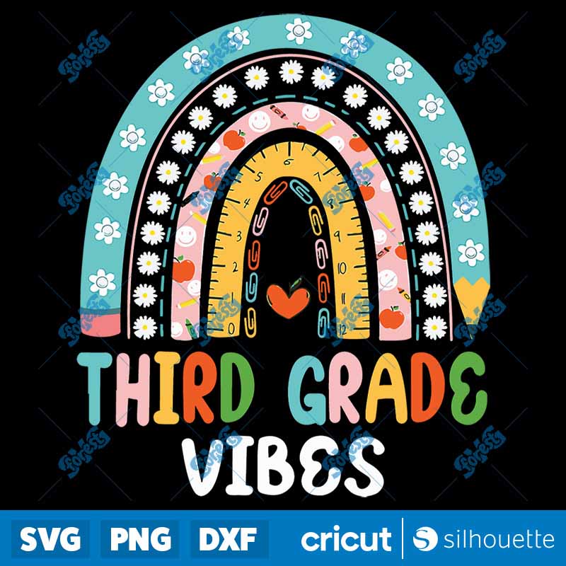 Back To School Third Grade
Vibes Teachers Students SVG