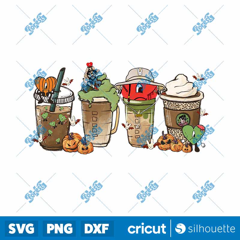 Bad Bunny Coffee Cups
  Halloween PNG