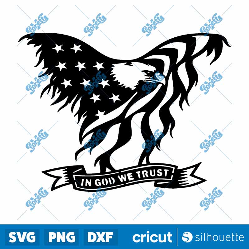 Bald Eagle US Flag SVG