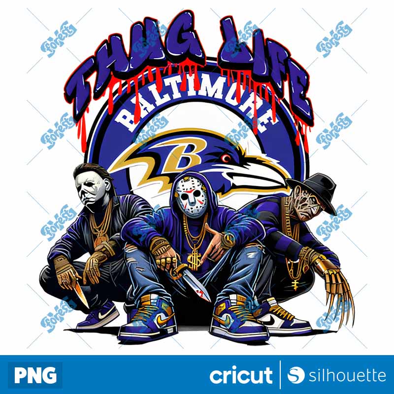 Baltimore Ravens Thug Life
  Horror NFL Football PNG