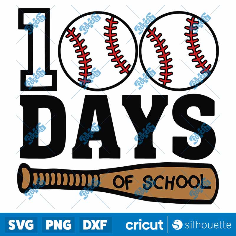 Baseball 100 Days of School
  SVG