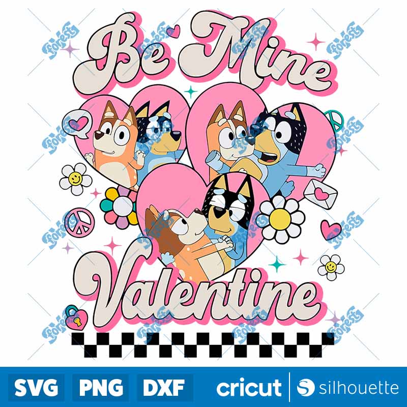 Be Mine Valentine Bluey Bingo
  PNG