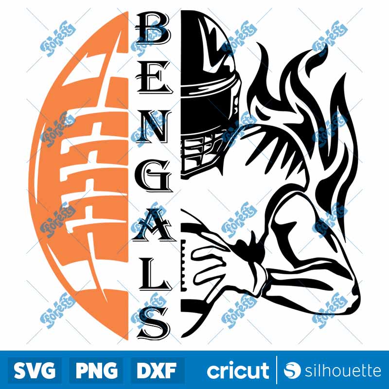 BENGALS Half Football Half
  Player SVG