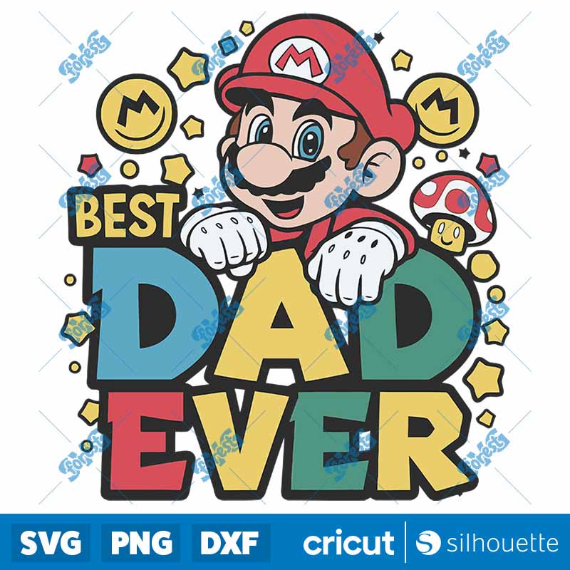 Best Dad Ever Super Mario SVG