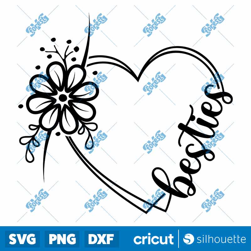 Besties Heart SVG