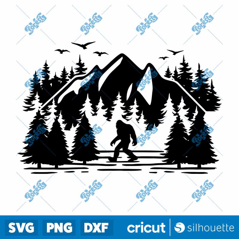 Bigfoot In Woods SVG