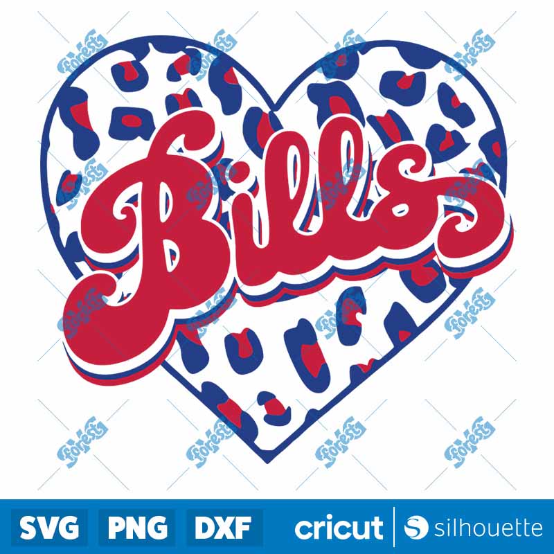 Bills Heart Leopard SVG