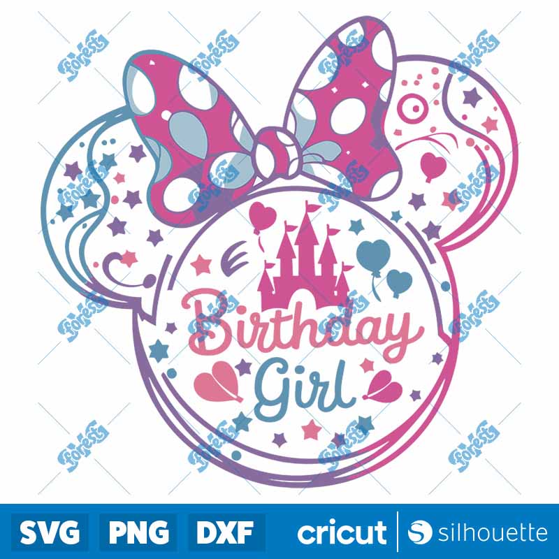 Birthday Girl Disney Minnie
  Mouse Ears SVG