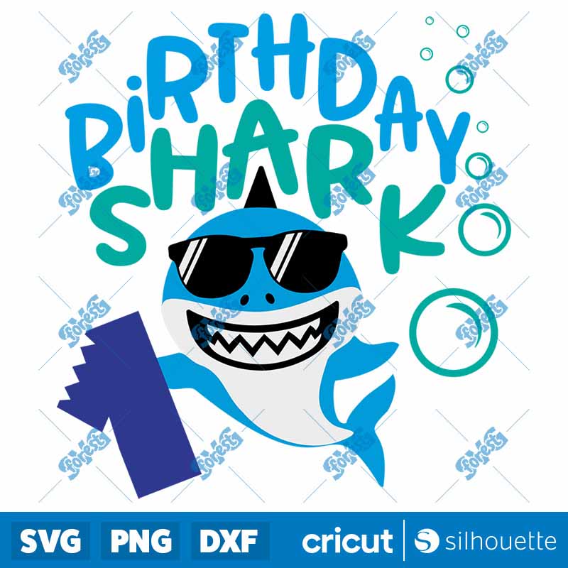 Birthday Shark One SVG