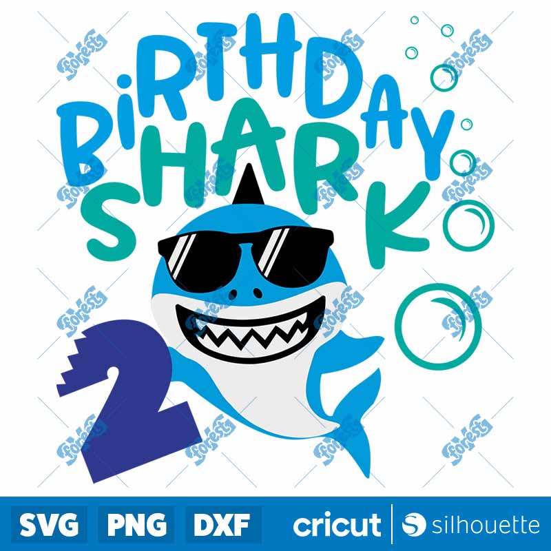 Birthday Shark Two SVG