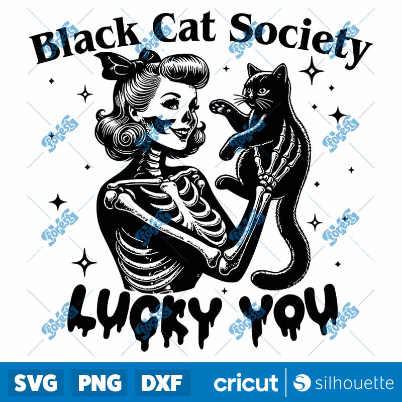 Black Cat Lucky You SVG