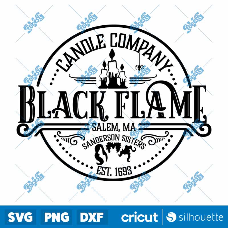 Black Flame Candle SVG