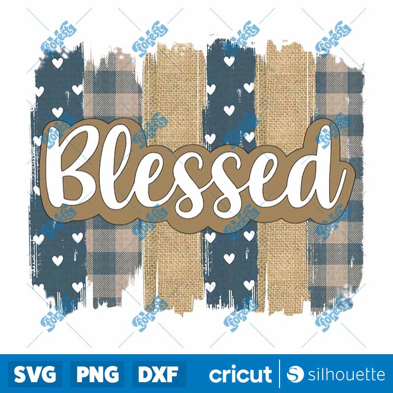 Blessed Brushstrokes Blue
Hearts Burlap PNG