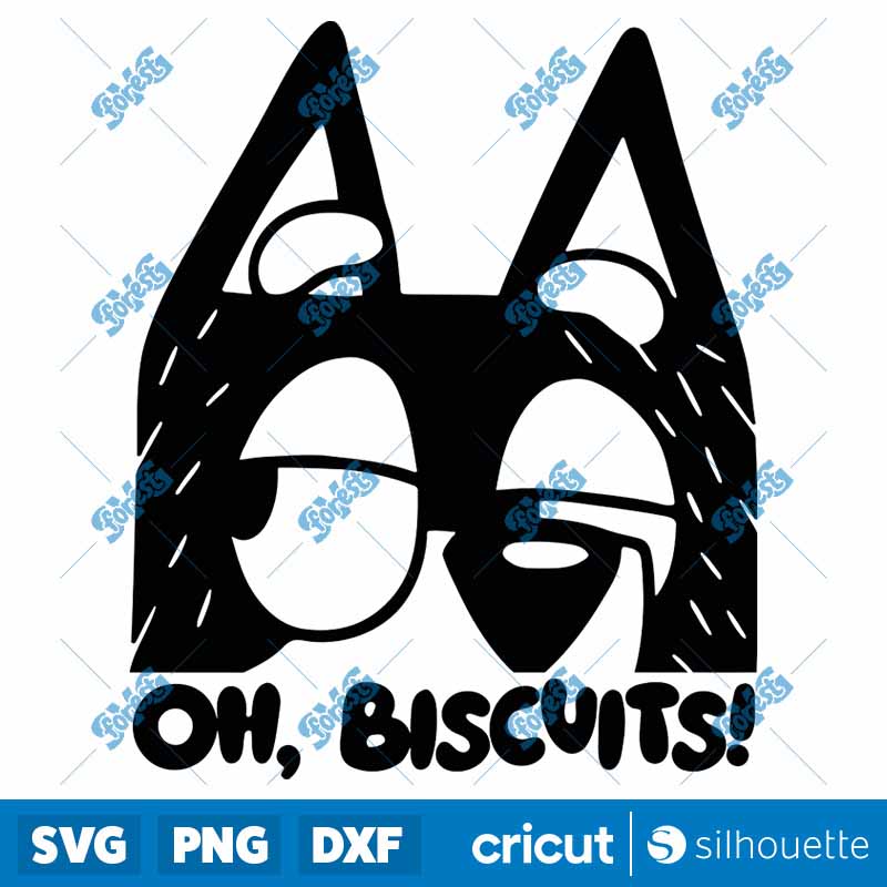 Bluey Bandit Oh Biscuits Funny
  Cartoon SVG