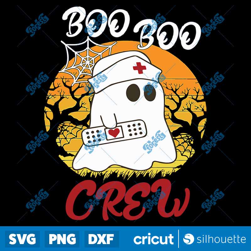 Boo Boo Crew Cute Ghost Rn
  Nurse Halloween Costume SVG