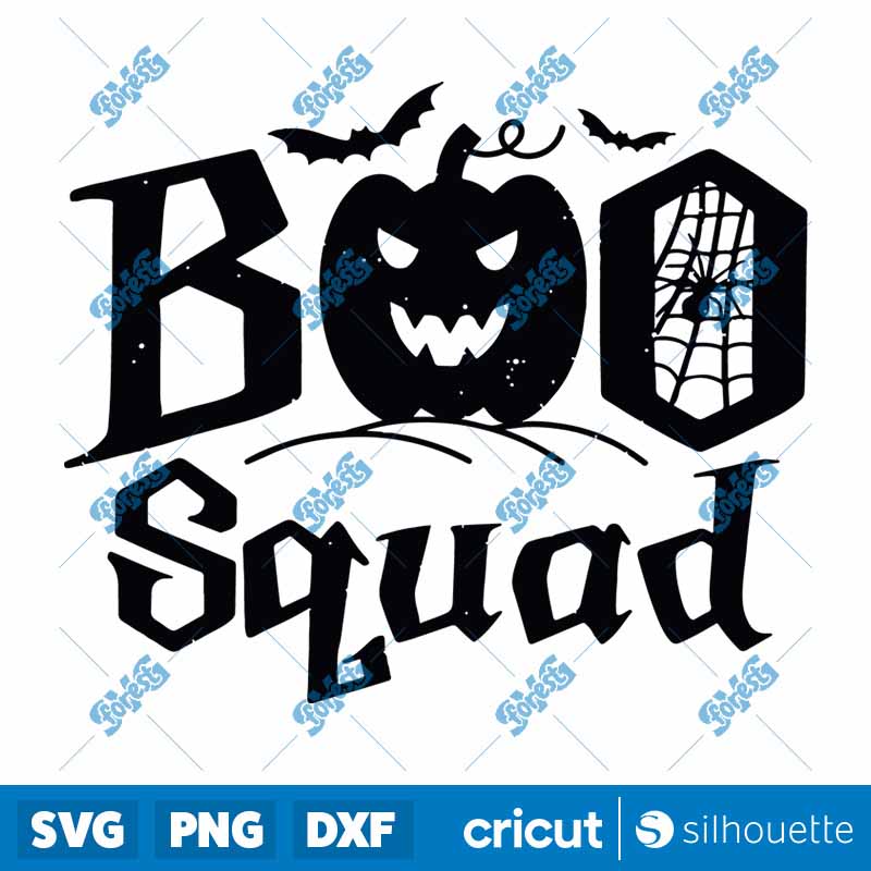 Boo Squad Pumpkin Scary
  Halloween Trick Or Treat Spooky SVG