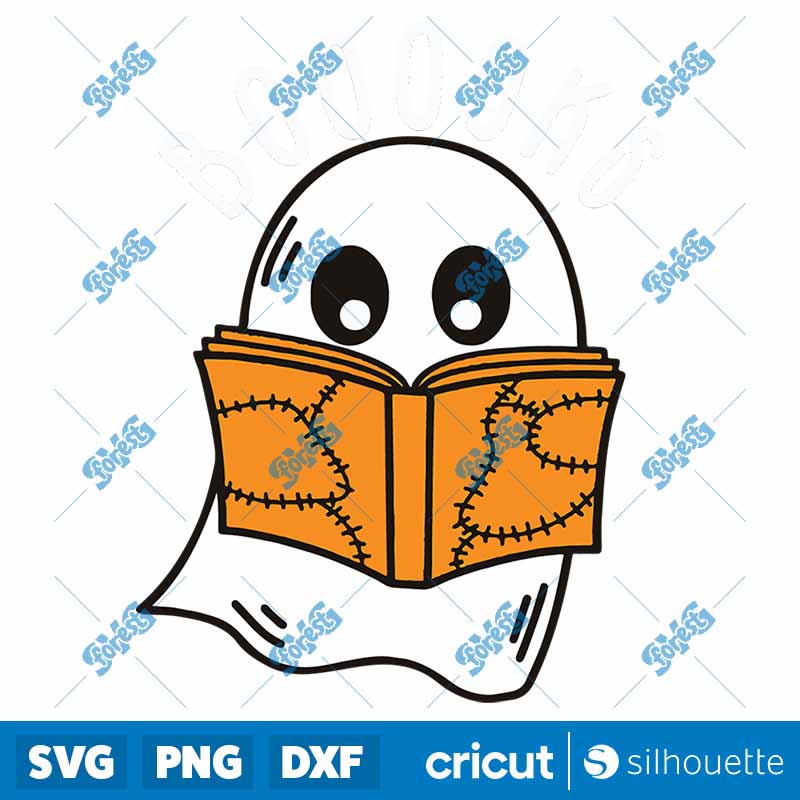 Booooks Halloween Cute Ghost
  Book Teacher Reading Cute SVG