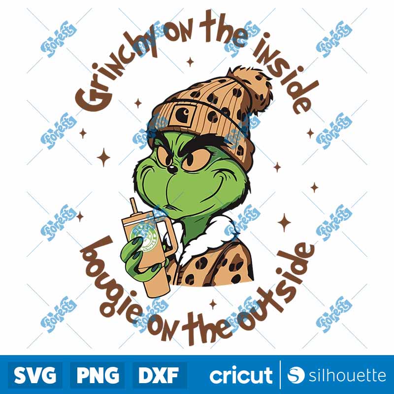 Boujee Leopard Grinchy On The
  Inside SVG