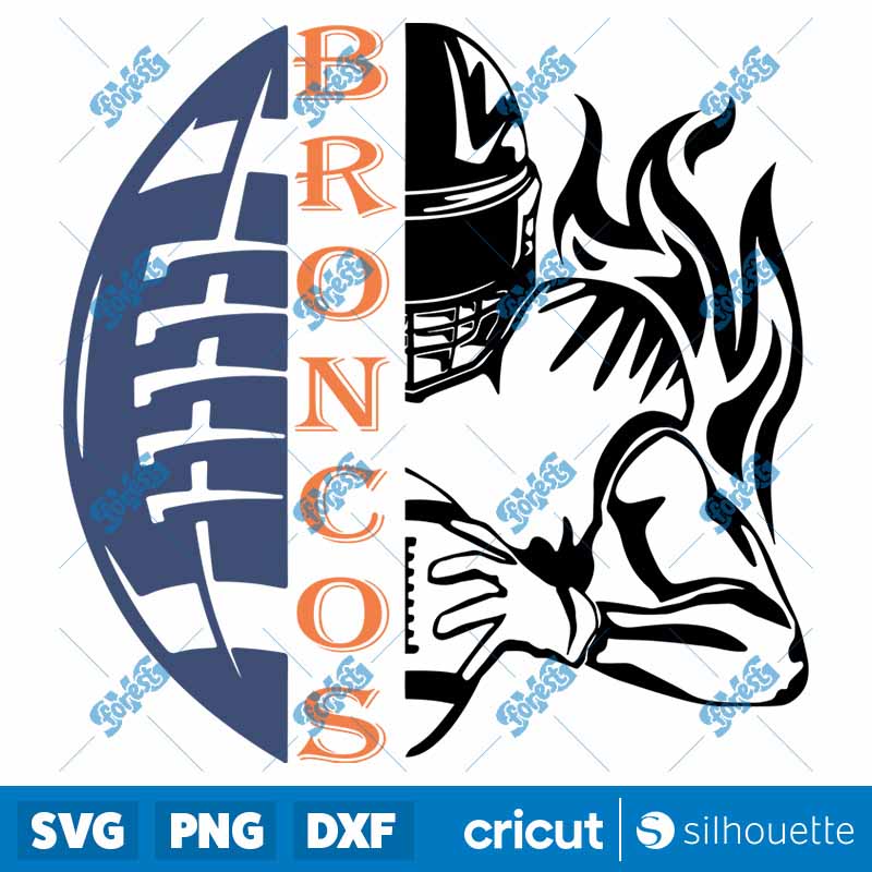 BRONCOS Half Football Half
  Player SVG