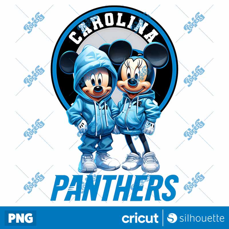 Carolina Panthers Mickey
  Minnie NFL PNG