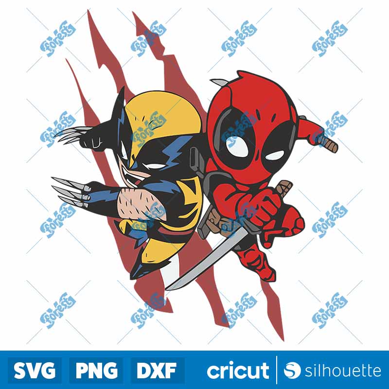 Cartoon Deadpool And Wolverine
  Movie SVG