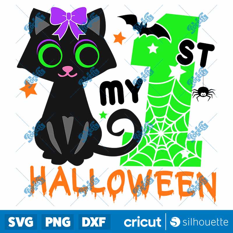 Cat My 1st Halloween SVG