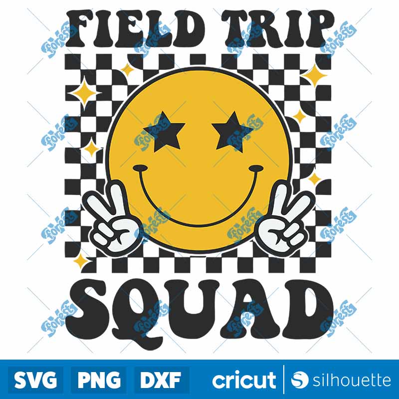 Checkered Field Trip Squad
  Smiley Face SVG