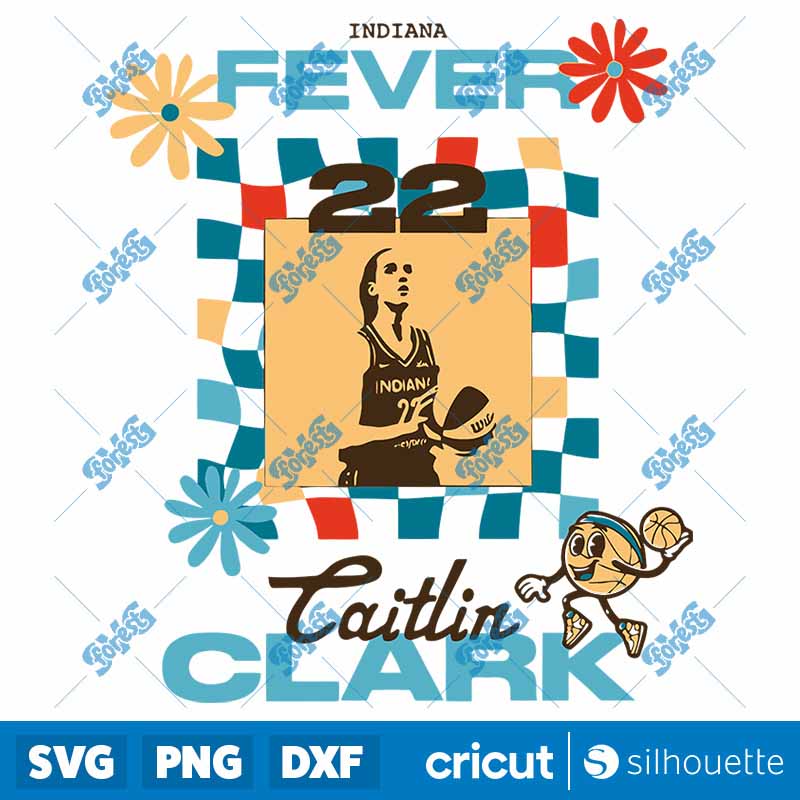 Checkered Indiana Fever
  Caitlin Clark 22 SVG