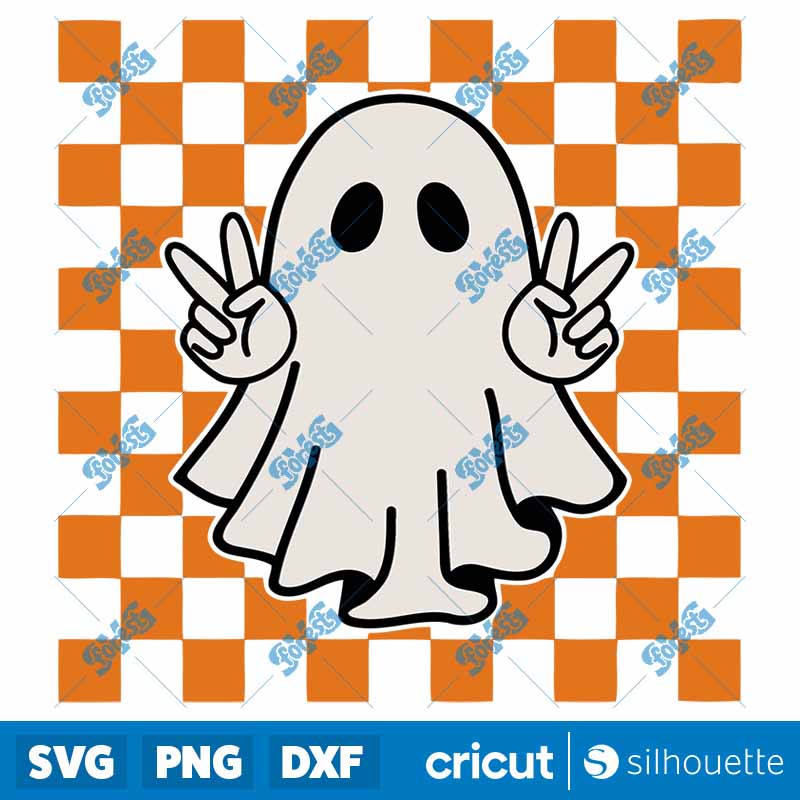 Checkered Peace Ghost SVG