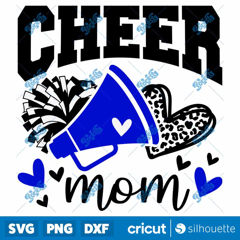 Cheer Mom Blue Megaphone SVG