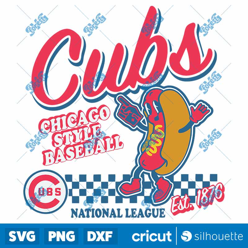 Chicago Cubs Style Baseball
  National League Est 1876 SVG