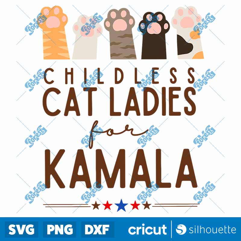 Childless Cat Lady For Kamala
  Funny Election SVG