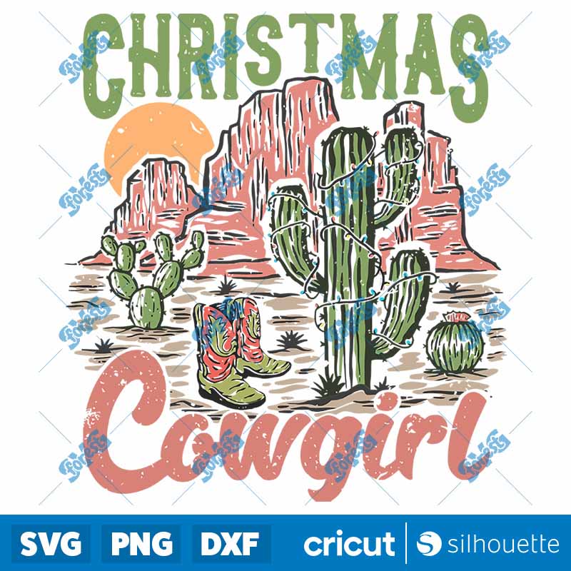 Christmas Cowgirl SVG