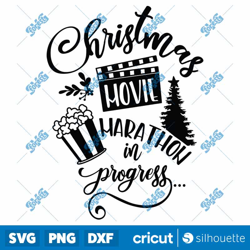 Christmas Movie Marathon In
  Progress SVG