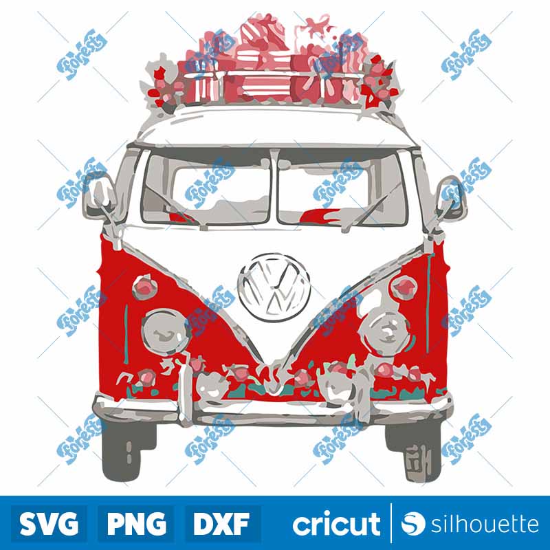 Christmas Volkswagen
  Watercolor SVG