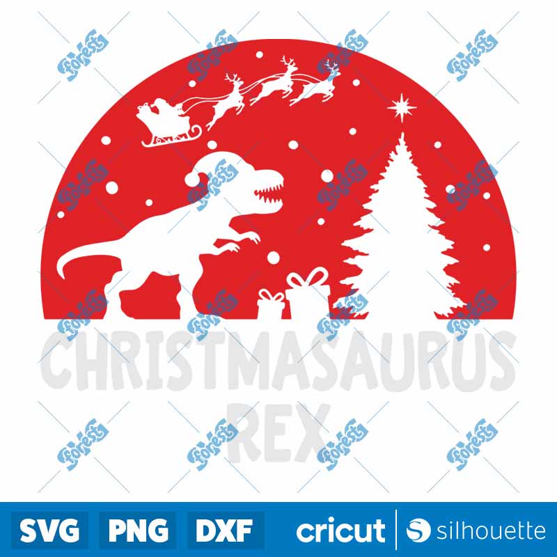 Christmassaurus Rex SVG