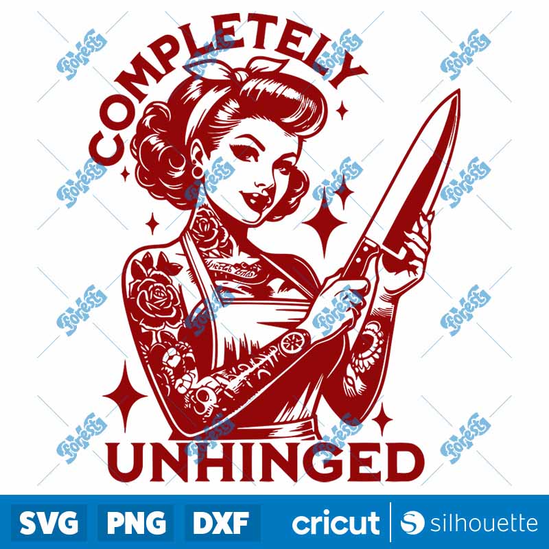 Completely Unhinged Tattoo
  Girl SVG