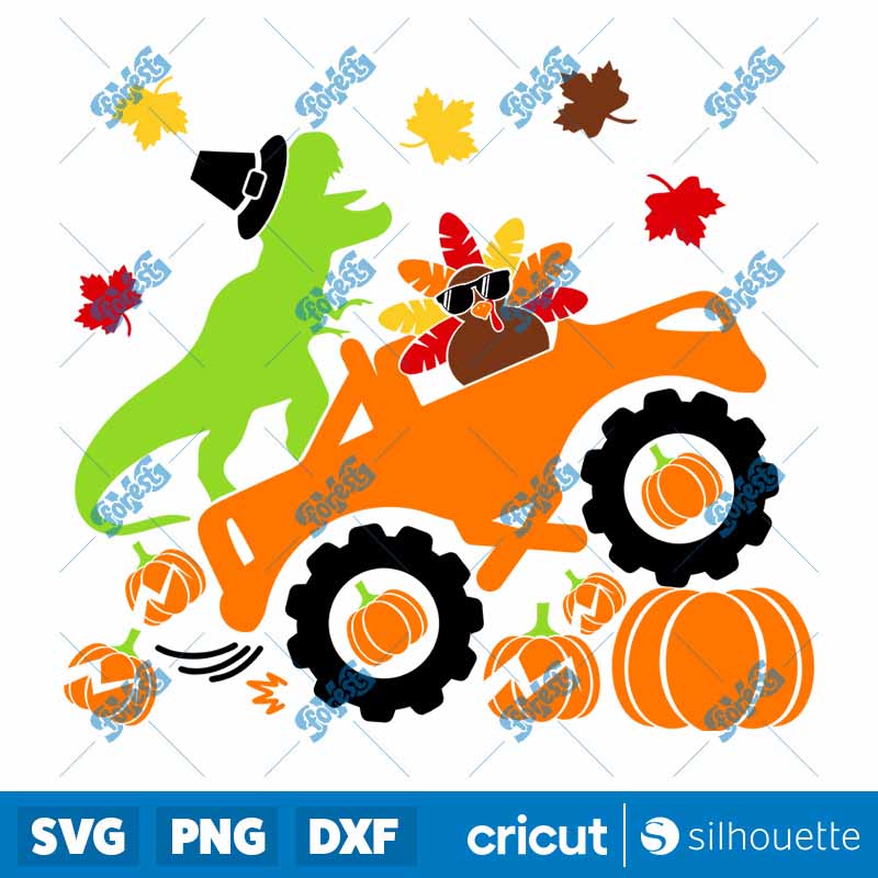 Cool Turkey and Dinosaur
  Monster Truck SVG