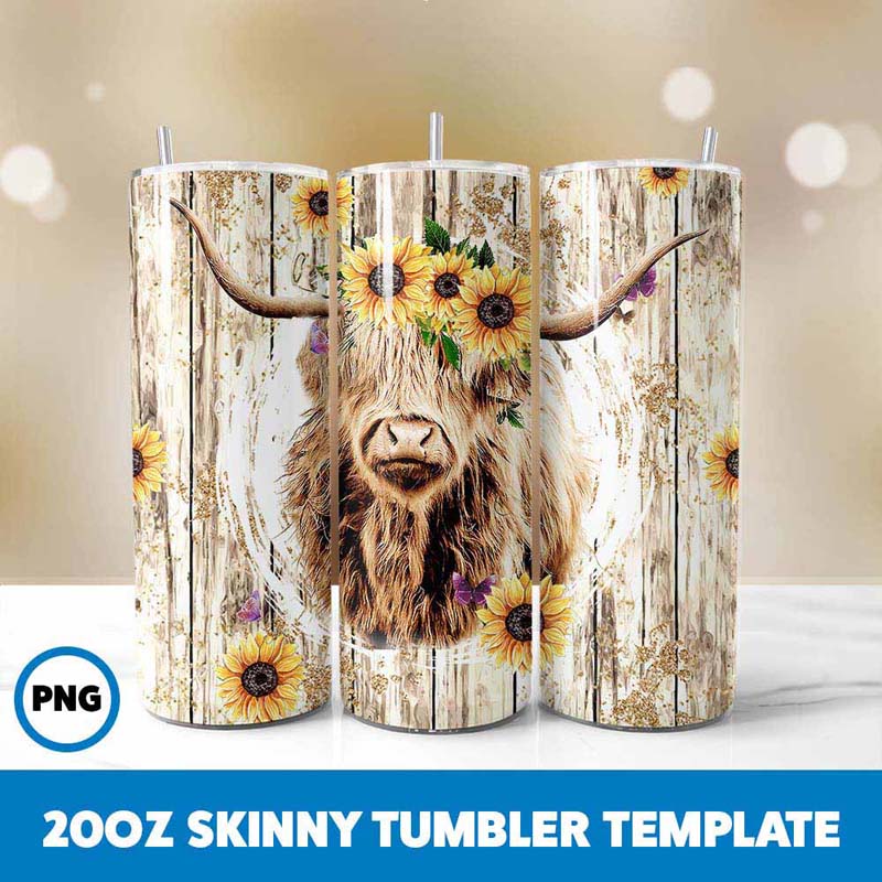 Cow Sunflower Tumbler Wrap