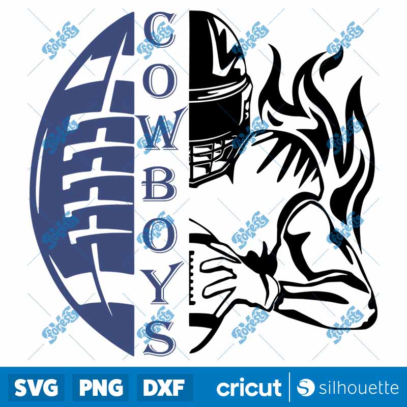 COWBOYS Half Football Half
  Player SVG