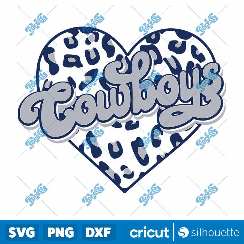 Cowboys Heart Leopard SVG