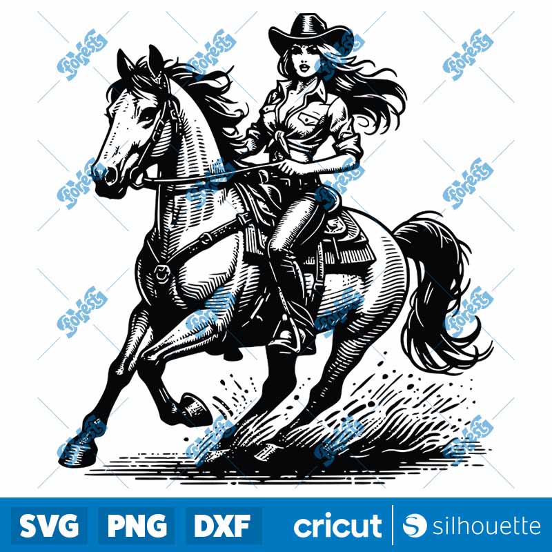 Cowgirl Horse SVG