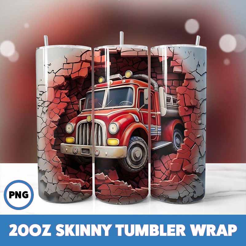 Cracked Wall Fire Trucks
  Tumbler Wrap