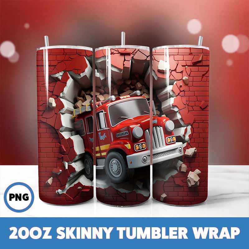 Cracked Wall Fire Trucks
  Tumbler Wrap