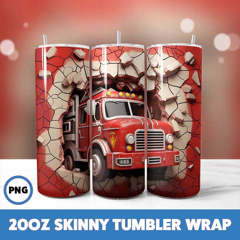 Cracked Wall Fire Trucks
  Tumbler Wrap