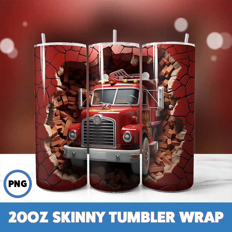 Cracked Wall Fire Trucks
  Tumbler Wrap