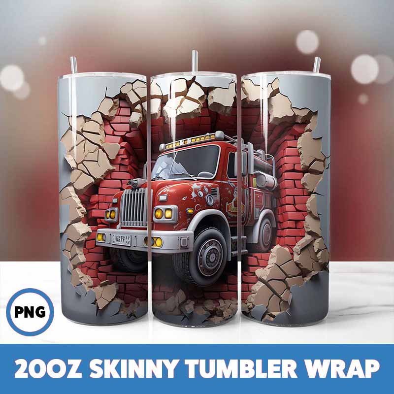 Cracked Wall Fire Trucks
  Tumbler Wrap