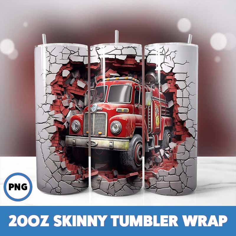 Cracked Wall Fire Trucks
  Tumbler Wrap