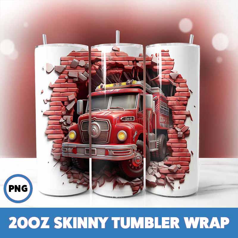 Cracked Wall Fire Trucks
  Tumbler Wrap