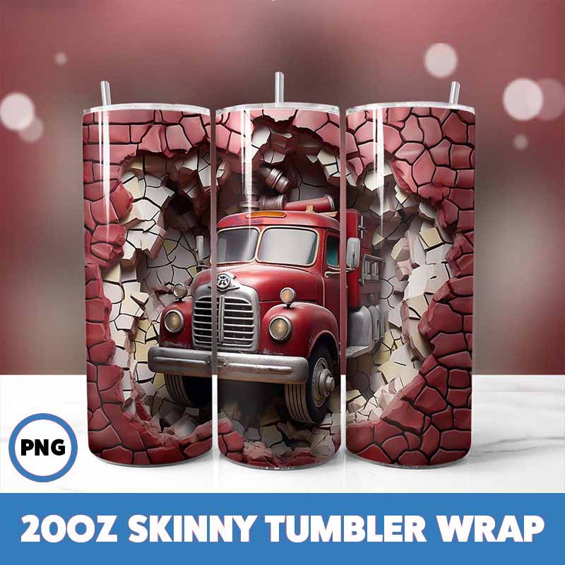 Cracked Wall Fire Trucks
  Tumbler Wrap